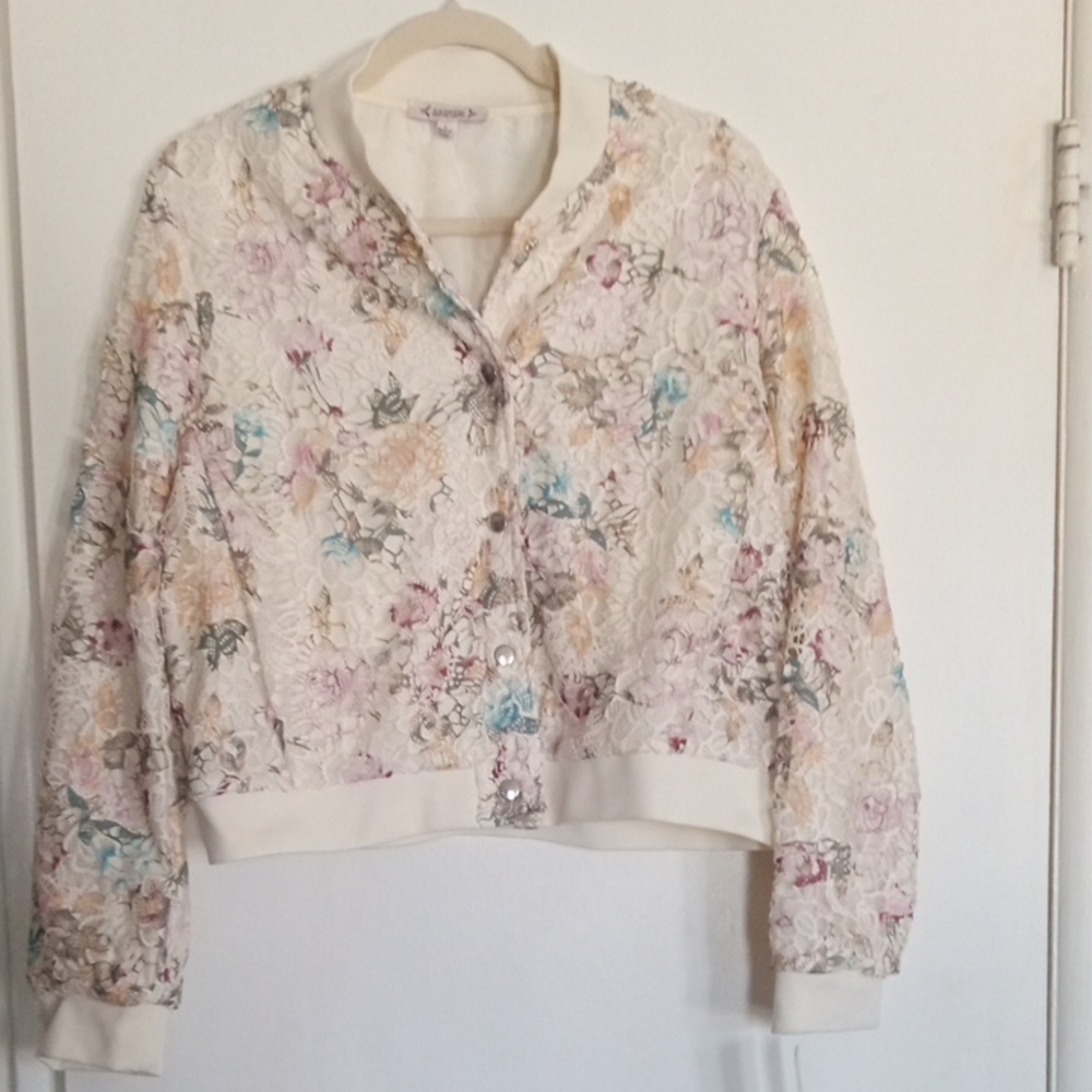 Nanette Lepore Ivory Floral Lace Women's Jacket Size Large New With Tag